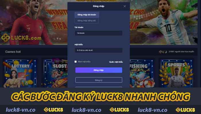 Các bước đăng ký LUCK8 nhanh chóng